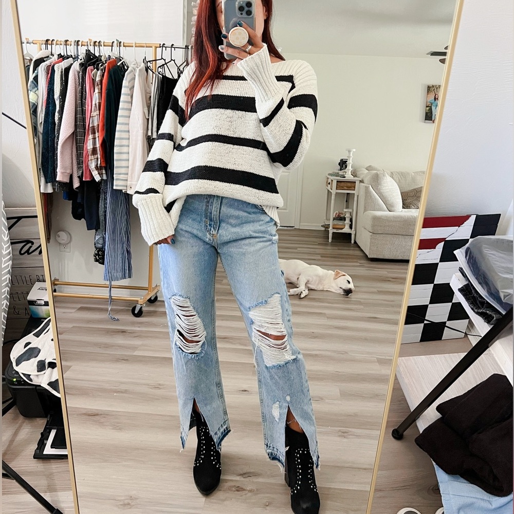 FIA ITALIA Hand Loomed striped sweater